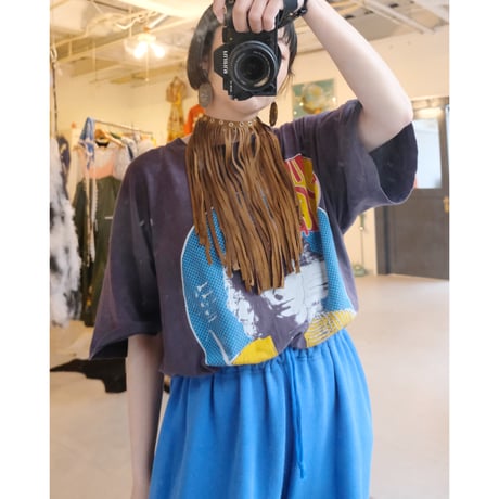 eski. remake / fringe leather necklace /  "plain"