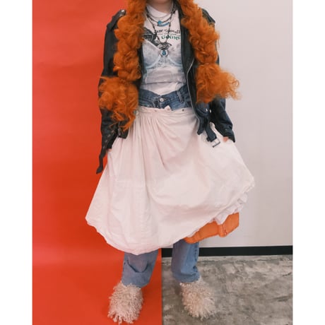 antique / satin × cotton skirt