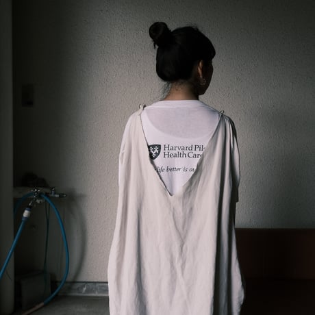 eski.  original remake linen dress / white / plain