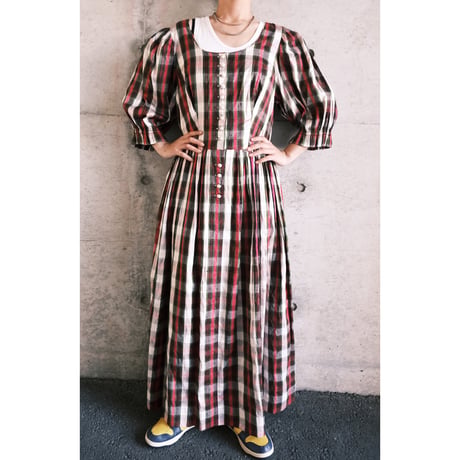 Tyrol dress "pink × check"