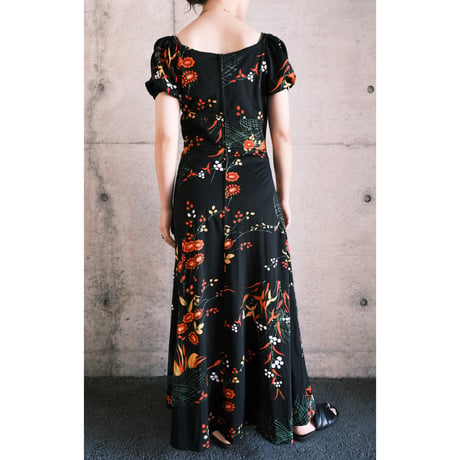 flower print black dress