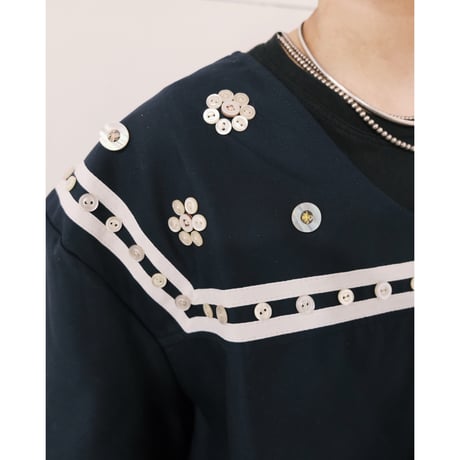 eski. remake / Croatian army sailor tops with "button flower"