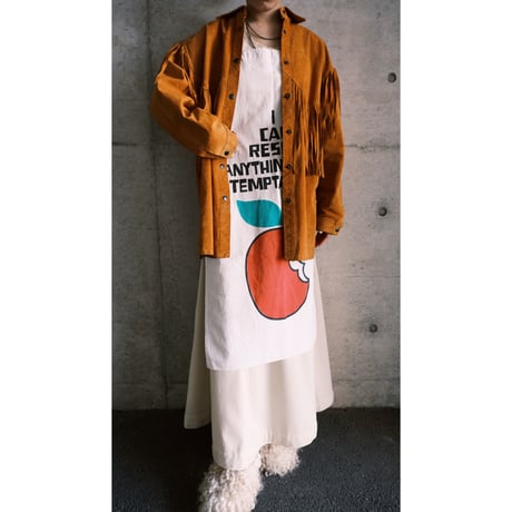 camel leather jacket with fringe