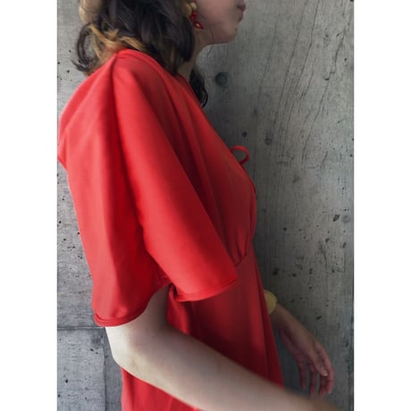 poly long dress "red"