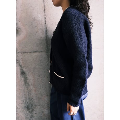 60s Navy Wool Cardigan
