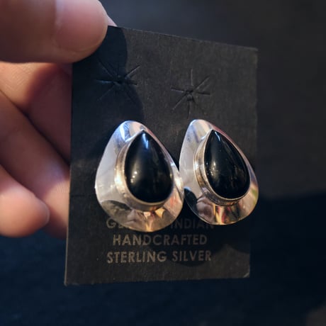 indian jewelry / onyx earring
