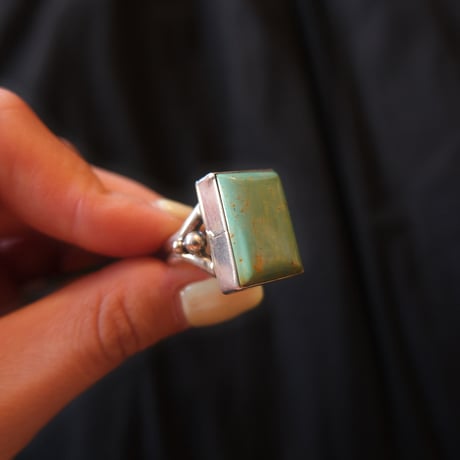 navajo / square turquoise ring