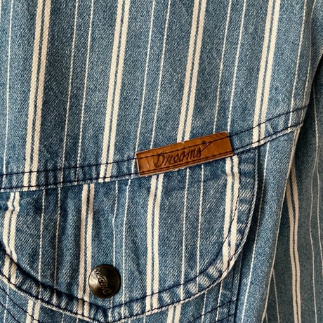 denim stripe all-in-one