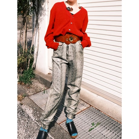 moon motif leather belt / made in Italy