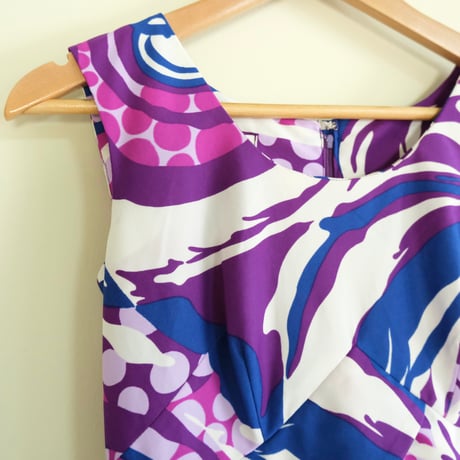 70s Hawaiian designed dress “purple×blue”