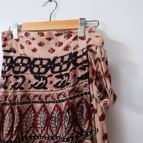 ethnic design wrap skirt / elephant