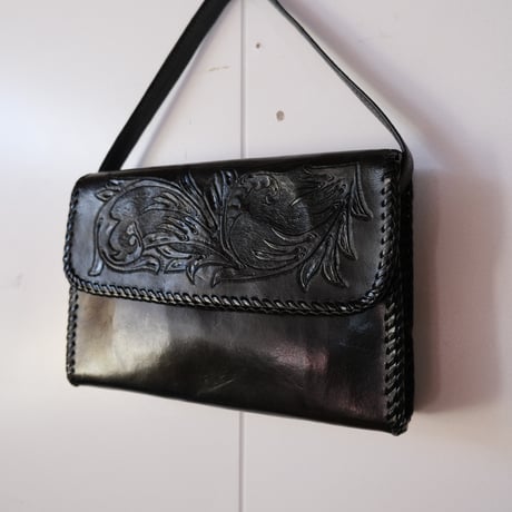 carving leather hand bag