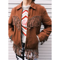 〜70s fake suède fringe jacket
