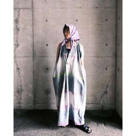 eski.  original dress / overdye × hand paint "border"