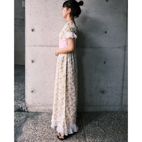70s flower dress ※as is