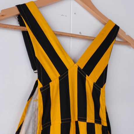 "GAME BIBS" stripe overall
