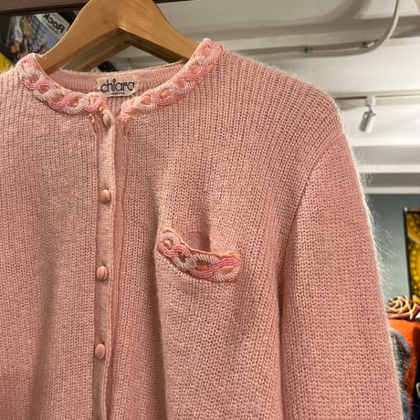 mohair cardigan with beads embroidery