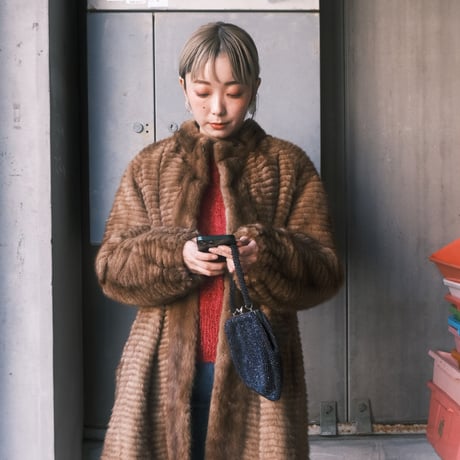 mink fur coat / balloon sleeve