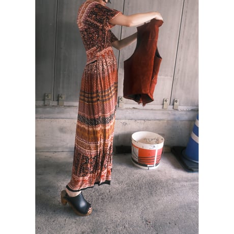 paisley shirring dress