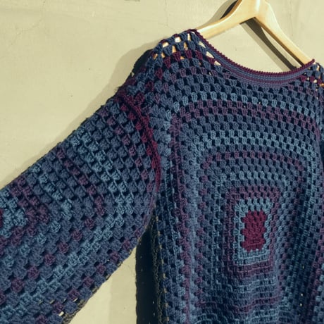 granny knit / purple × blue