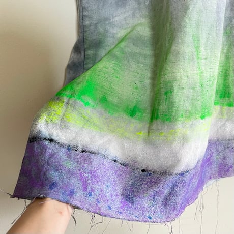 eski.  original dress / overdye × hand paint "gradation"
