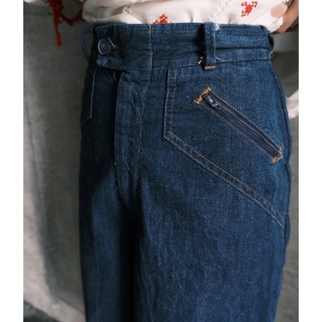 70s gaucho denim pants