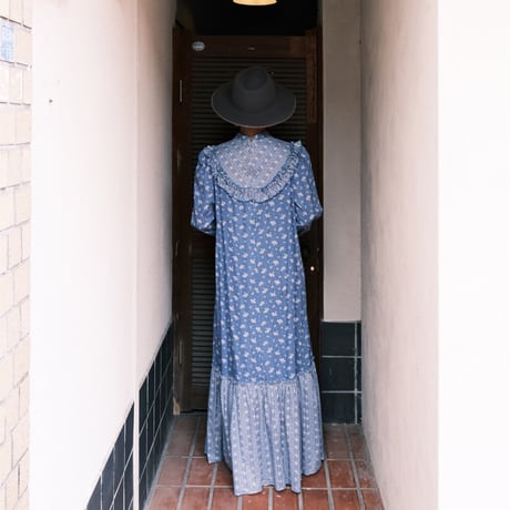 70s cotton flower dresss