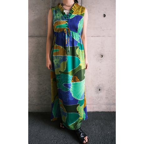 〜70s Hawaiian dress / "LIBERTY HOUSE" fabric