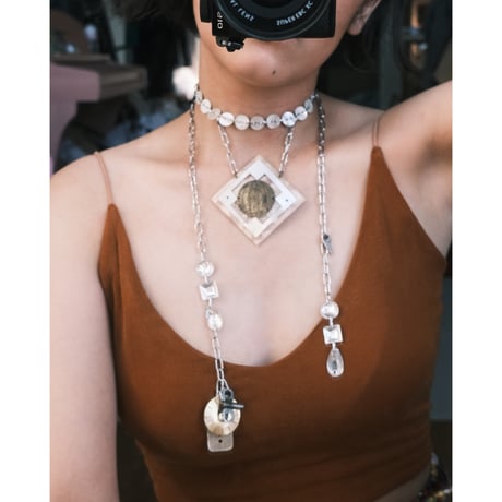 eski. original shell chain necklace "vintage parts"
