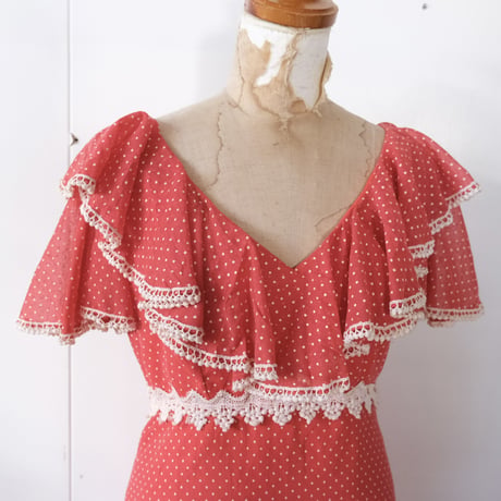 pin dot frill dress