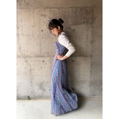70s〜 Vera mont/floral print cami dress