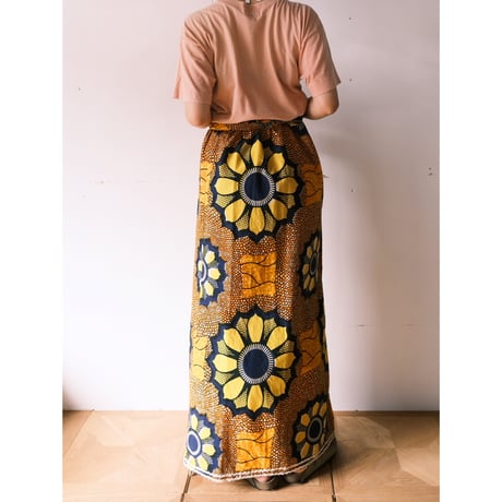 African batik wrap skirt
