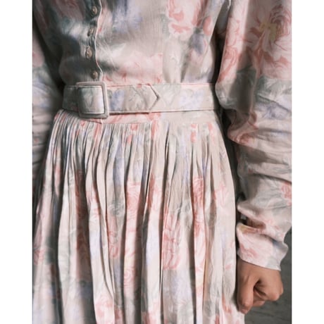 〜80s rayon dress with belt