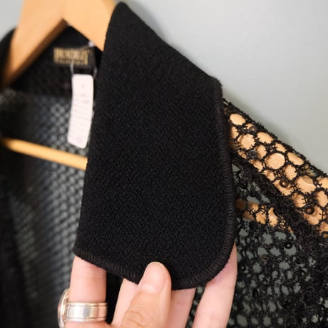 mesh cardigan with collar