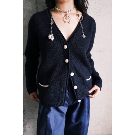 60s Navy Wool Cardigan