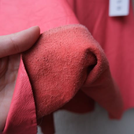 leather mini skirt / pink