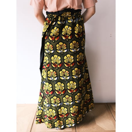 African batik wrap skirt