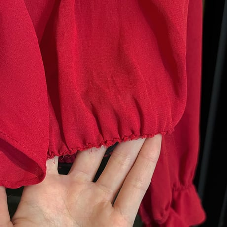 frill collar see-through blouse