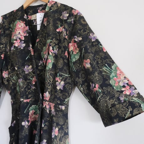 floral print black wrap dress