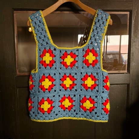 hand knit granny vest