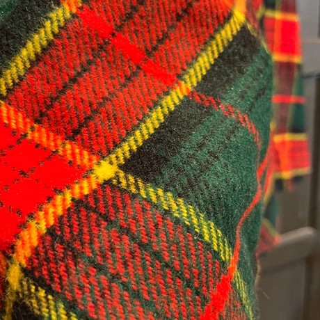 70s wool check skirt