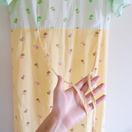 handmade flower × stripe dress