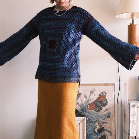 granny knit / purple × blue