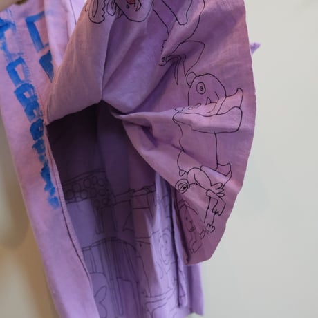 eski. × 画楽　hand paint antique linen shirt