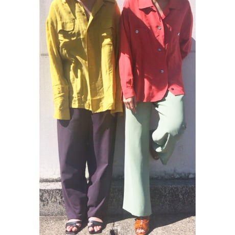 unknown / open collar silk shirt
