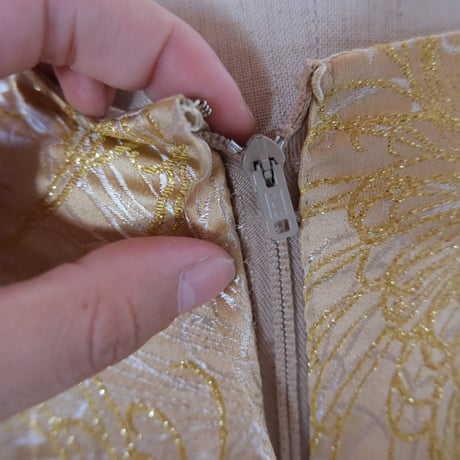 embroidery gold dress