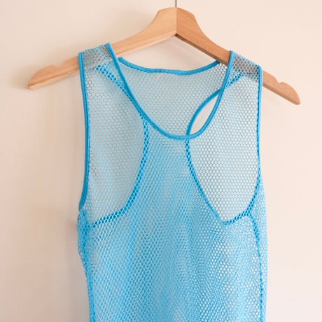 mesh tank top “blue”