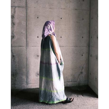 eski.  original dress / overdye × hand paint "border"