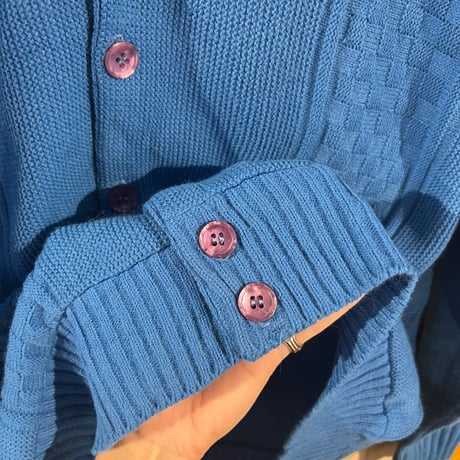 acryl knit cardigan / dull blue