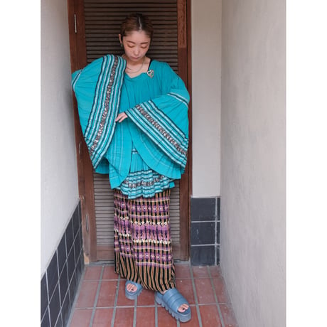 vintage mexican skirt / black tape